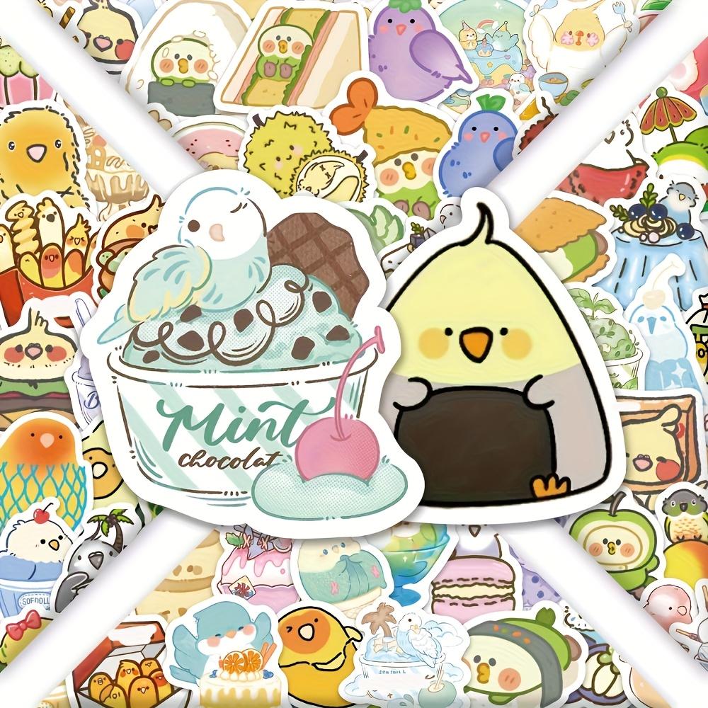 100pcs Food Parrot Stickers, Creative Snack Decoration, Fun Food Art Stickers, Perfect for Parties & Events, Unique Gift Idea