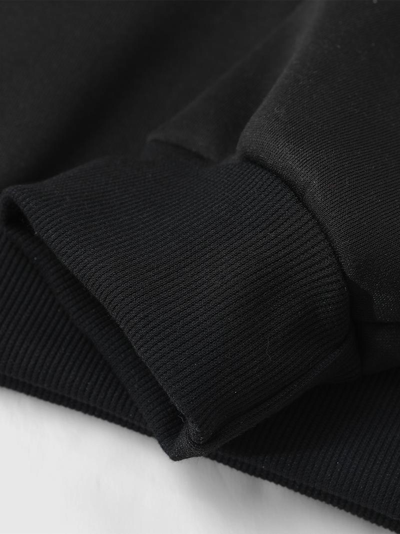 Men's Fleece Pullover Sweatshirt, Winter Warm Windproof Design, Trendy Cross Print Hoodie with Button Detail, Preppy Style