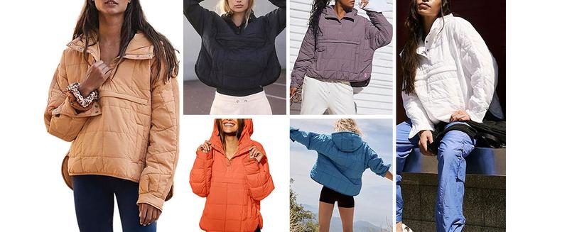 YeeZaa Women's Oversized Hooded Puffer Jacket 2025 TikTokShopHolidayHaul Christmas Quilted Lightweight Winter Warm Pullover Padded Hoodies Coat Casual Outerwear