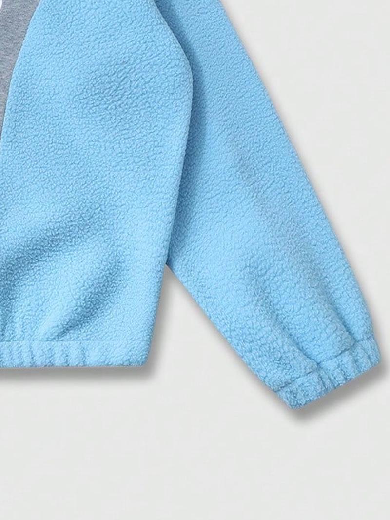 Unisex Graphic Print Hoodie Jacket With Fleece Lining, Patchwork Design, Suitable For Autumn/Winter