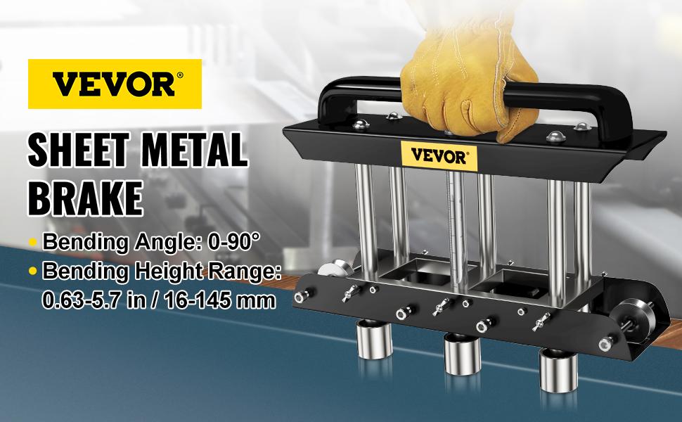VEVOR Three-Station Edge Roller, Large Radius, 0-90 Bending Angle Sheet Metal Brake, Quickly Adjusts for Making 0.63-5.7 Bends in 30-19 Gauge Steel, for Clean Crisp Bends in Metal Roofing Materia