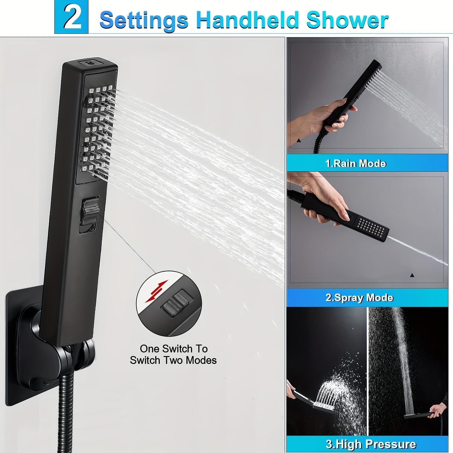 Shower Head, Rain Shower Head with Handheld,High Pressure 8" Rainfall StainlessSteel Shower Head /2 Settings Handheld Shower Combo with Shower Holder and 78"Explosion-Proof Hose Bathroom Waterfall Modern