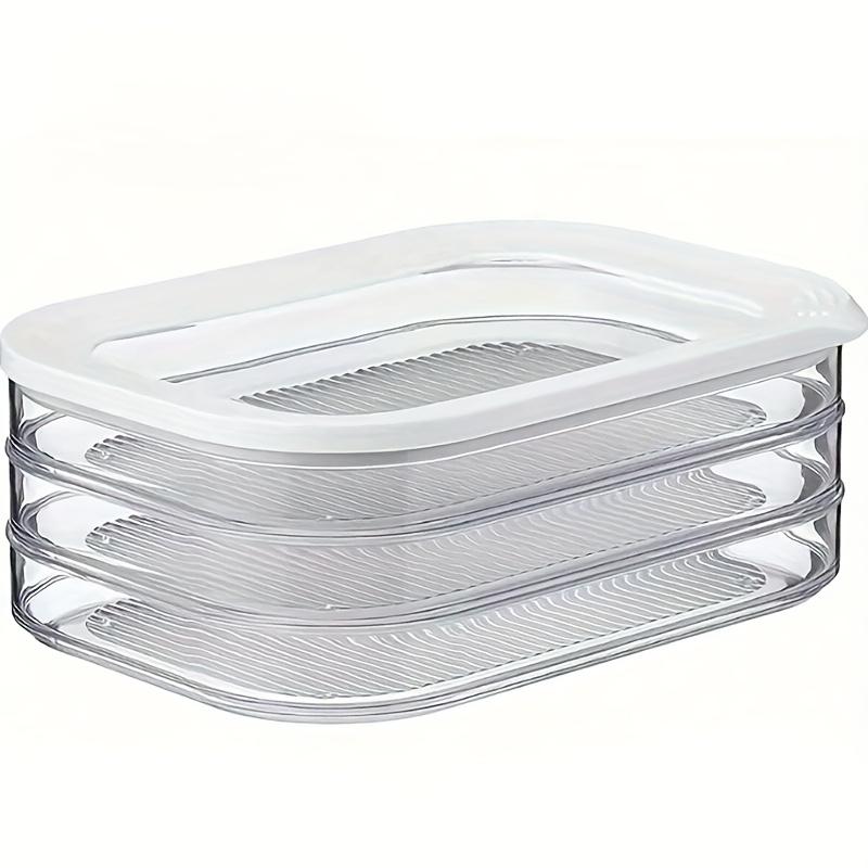 Stackable Food Storage Containers, Refrigerator Organizer Box, Meat Preservation Box, Sealed Leak-Proof Design, Reusable for Freezer