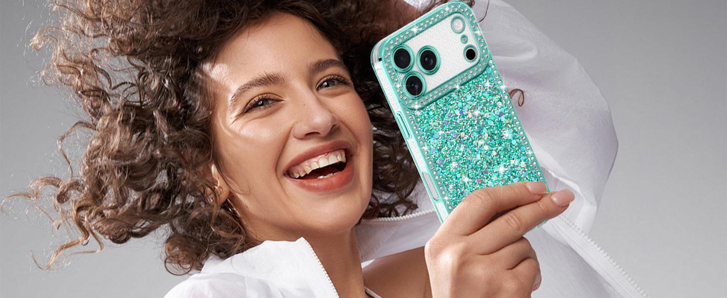 Lafunda for iPhone 17 Pro Max Case Glitter, Luxury Shiny Bling Sparkly Bumper Cover with Crystal Diamonds for Women Girls Soft Slim Shockproof Protective Phone Case for iPhone 17 Pro Max 6.9", Gold