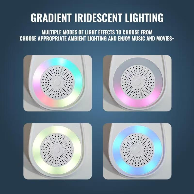 2025 Wireless Speaker Phone Holder 1 Count Rechargeable Ambient Light Speaker Bluetooth-compatible for Home & Outdoor Use Compatible with iPhone & Android Audio Black