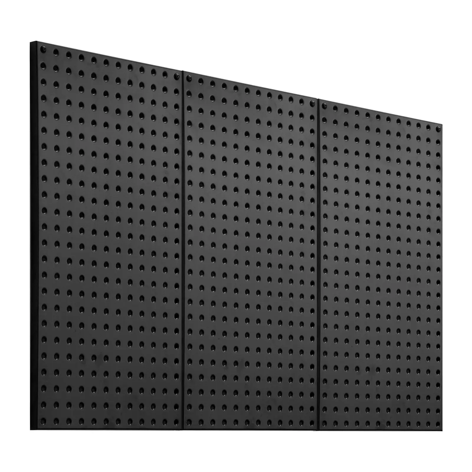 VEVOR Metal Pegboard Panels, 24" x 12" Pegboard, 3 Panels, Heavy Duty Steel Peg Board Wall Organizer, for Living Room Garage Tool Storage Workbench Office Organization Craft Room Kitchen Home, Black