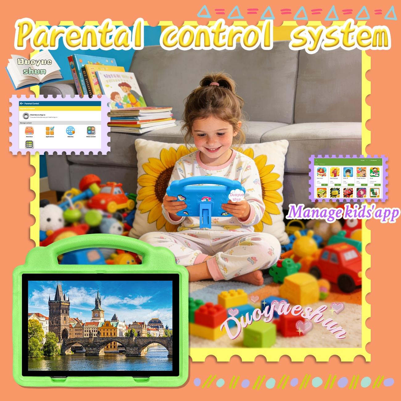 New Year Gift Surprise Android Tablet PC, 10.1 Inch Kids Learning Tablet with Parental Control, Dual Camera, 1280x800 IPS Display, Best Christmas Gift