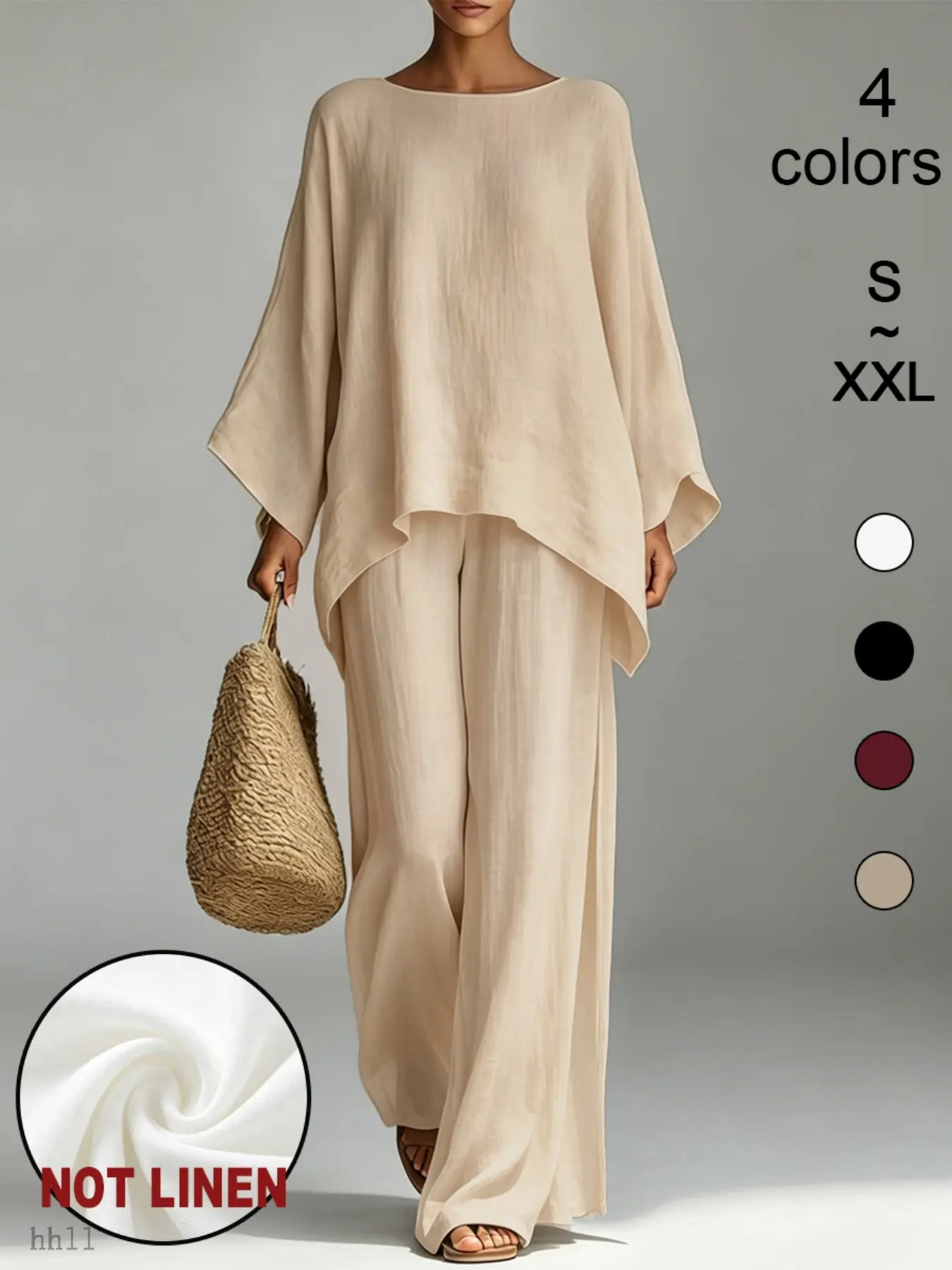 Trendy Loungewear Set with Breathable Loose-Fitting Top and Wide-Leg Pants, Tiktok Popular Relaxed Home and Outing, Versatile Casual Suit, Comfy
