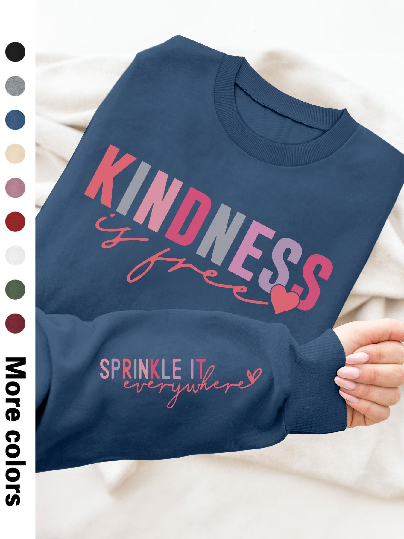 Women's Heart & Letter Print Drop Shoulder Fitted Sweatshirt, Casual Long Sleeve Round Neck Pullover for Fall & Winter, Women's Clothes for Daily Wear, Womenswear