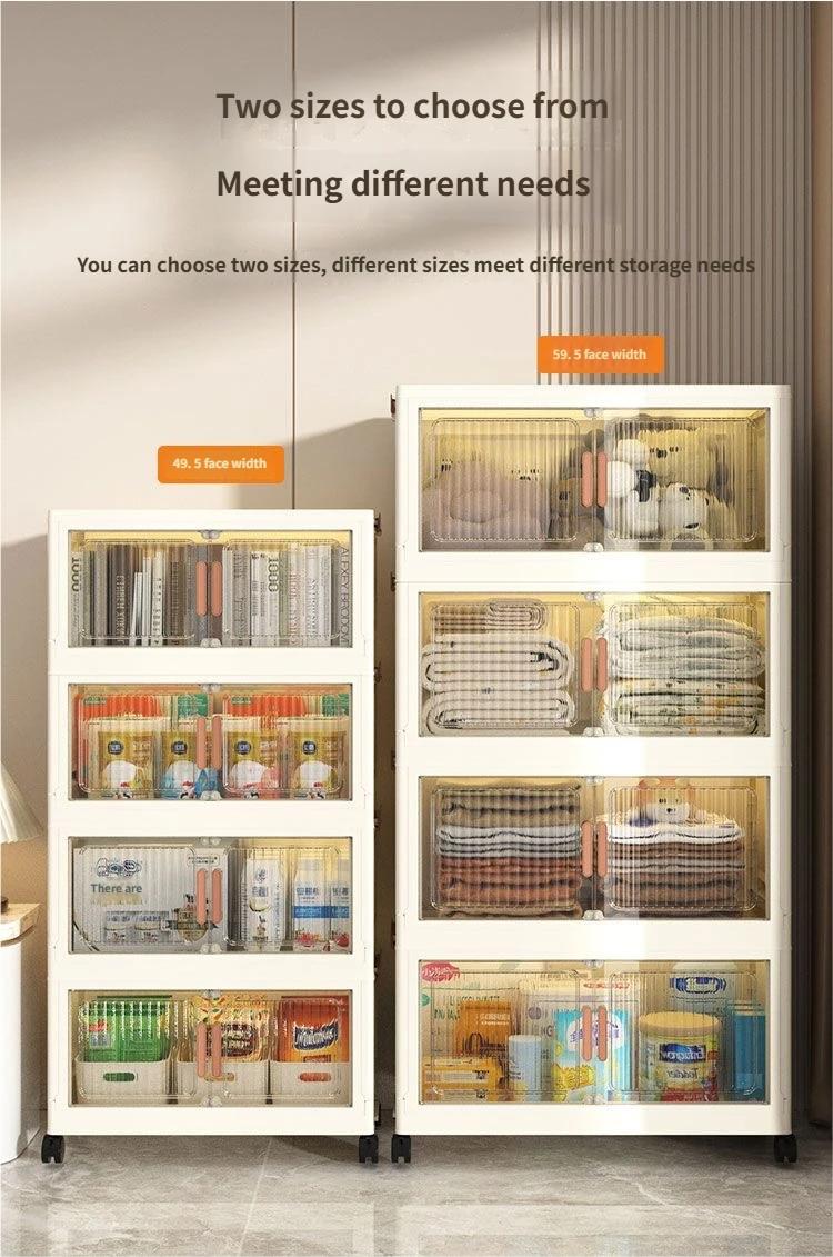 Foldable Storage Cabinet for Home Use, Wardrobe, Clothes Organizer, Toy Snack Display Rack, Multi-Purpose Storage Shelf
