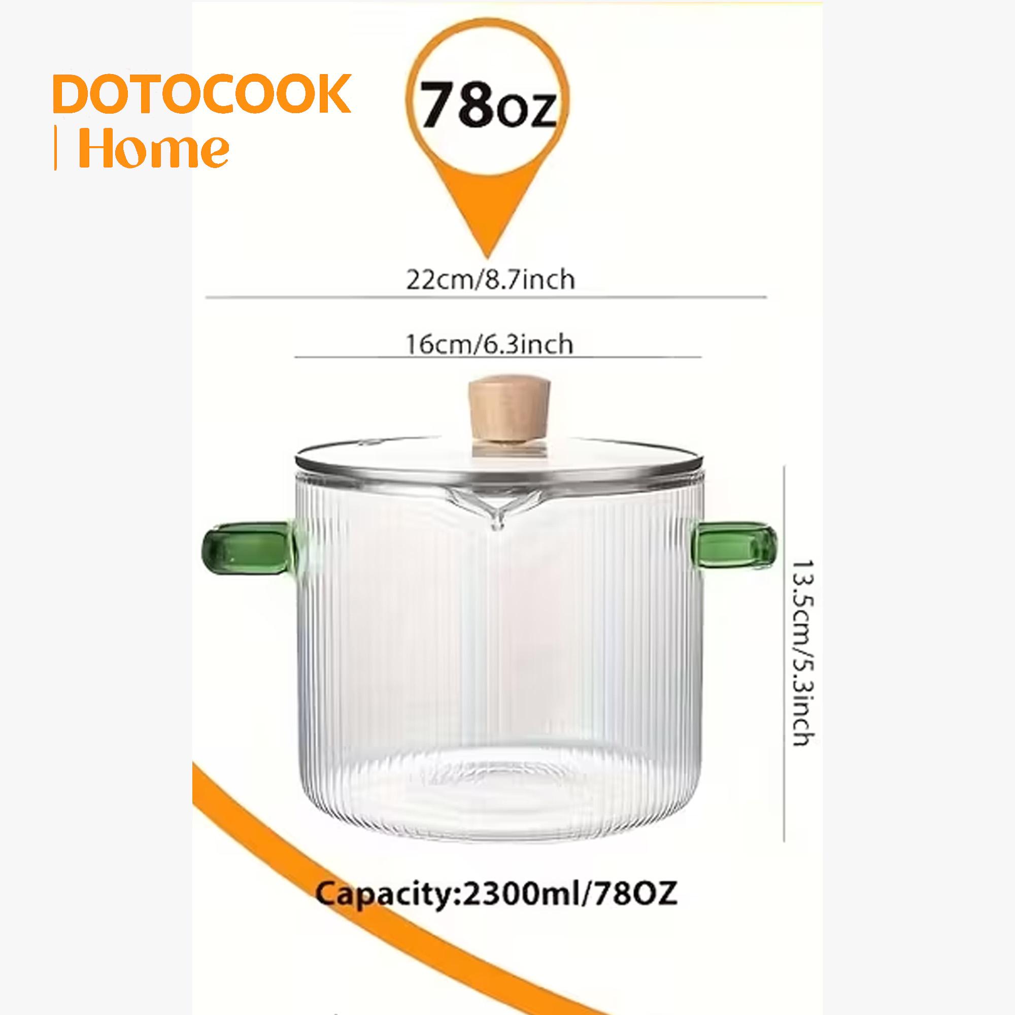 High Borosilicate Glass Dual-Ear Cooking Pot Set, Multifunctional Enamel Skillet, Healthy Meal Prep, Kitchen Cooking Cookware, Pots With Handles, High Quality Cookware, Kitchen, Restaurant, Outdoor Camping