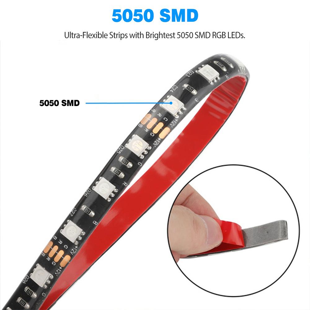 12Pcs Motorcycle RGB LED Neon Under Glow Lights Strip Kit Universal DIY Cool Acc