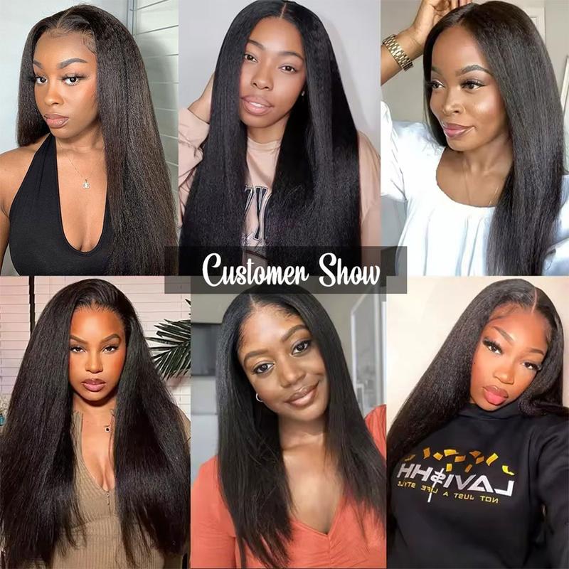 BELE HAIR 12A Grade Kinky Straight Human Hair Bundles 100% Unprocessed Brazilian Virgin  Hair Yaki Straight Bundles Yaki Hair Human Extension Deal Natural Black Color