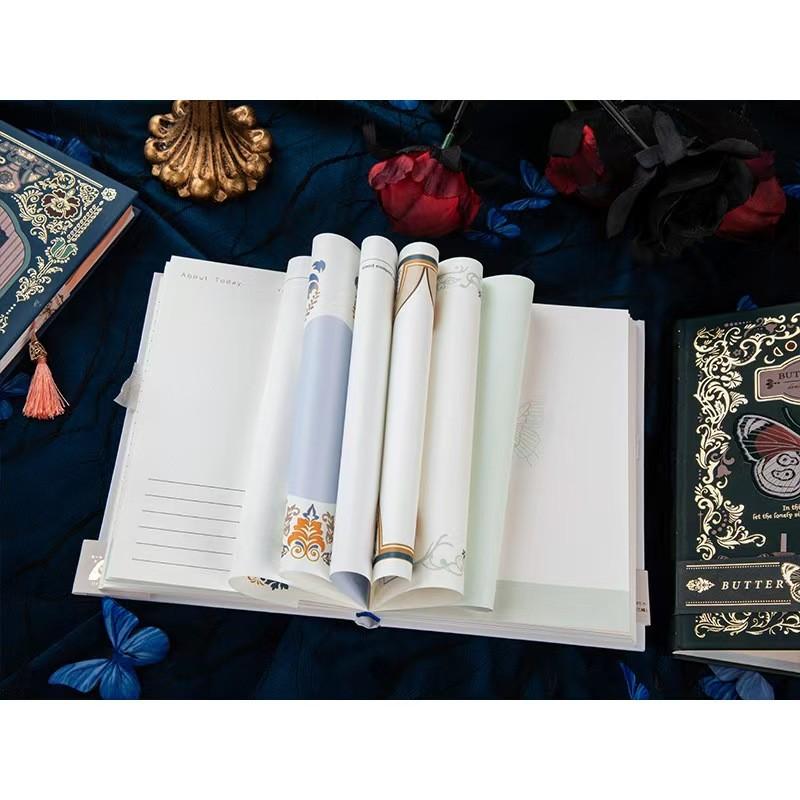 Gothic Butterfly Series Retro Classic Design Notebook, Hardcover Multi-Functional Inner Pages Diary Book, Stylish Journal for Writing Notes