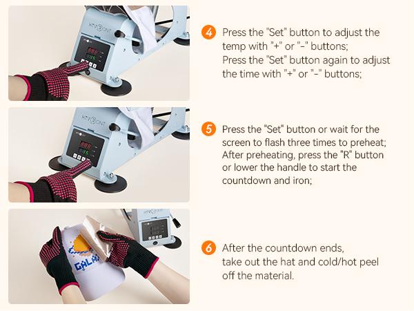 HTVRONT Manual Hat Heat Press Machine 110V - (2 Colors)