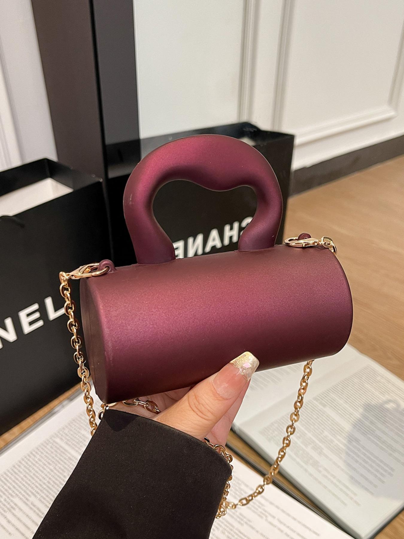 Acrylic Plain Magnetic Closure Mini Evening Bag, Fashion Chain Handbag Crossbody Clutch for Women, Perfect for Parties and Dates