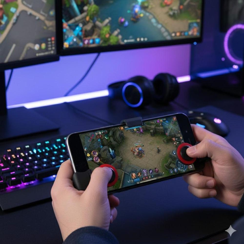 Upgrade Mobile Gaming: Portable Joystick Controller for Touchscreen Devices | Plug & Play | Enhanced Control & Precision for Travel & On-the-Go Play | Compatible with Multiple Games | Ergonomic Grip