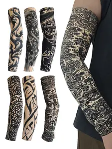 6 Pcs Tattoo Ice Sleeves Set, Floral Arm Tattoo Design, Tattoo Pattern Sleeve, Seamless Breathable Sun Protection, Essential for Outdoor Cycling