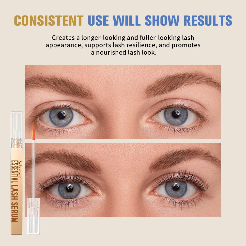Eyelash Serum for Thicker, Lightweight Serum Strengthens Nourishes Lashes, 2 Counts Helps Longer, Fuller Looking Eyelashes, Oil-Free & Non-Greasy, Compatible with Lash Extensions, Ideal for Sparse & Fragile Lashes