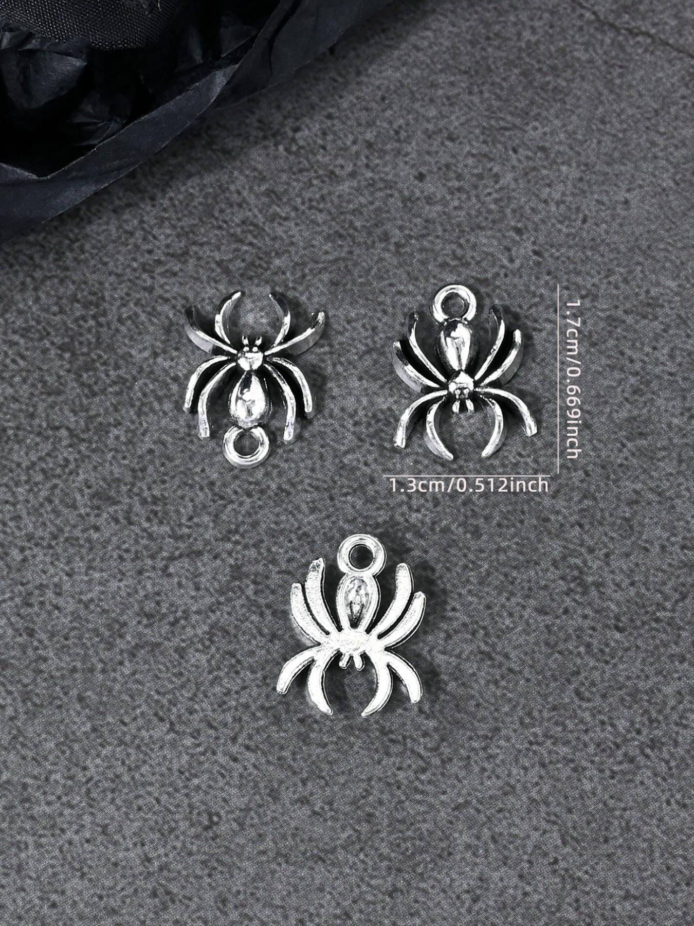 10 Gothic Punk Skull Spider Cross Butterfly Charms, DIY Jewelry Making, Earrings Necklaces Bracelets Keychains, Halloween Accessories