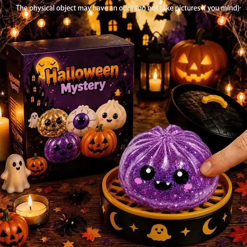 Halloween Ghost Bun Kneading Music Dough, Steamer Included, Maltose Squeezing Release Toy, Decompression Toy, Various Colors Available