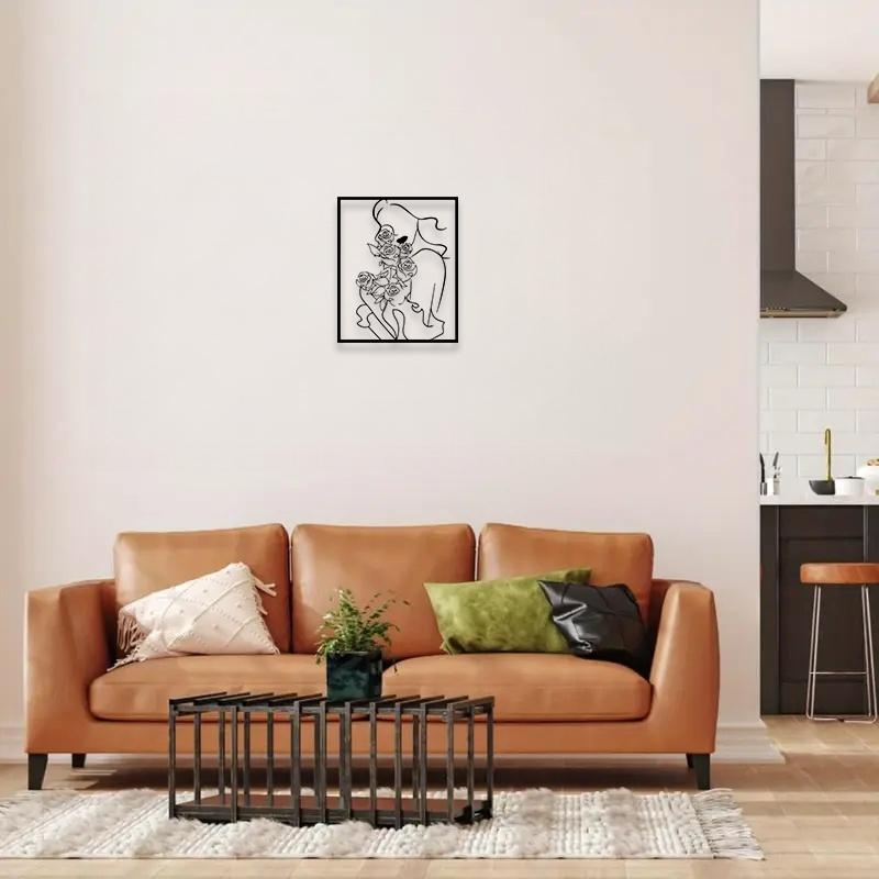 1pc Modern Minimalist Dog Profile Metal Wall Art, Modern Minimalist Dog Profile Statue Mural, Perfect for Living Room, Office, Home Decor, Christmas Decor, Ideal Gift for Dog Lovers Halloween Christmas decorations