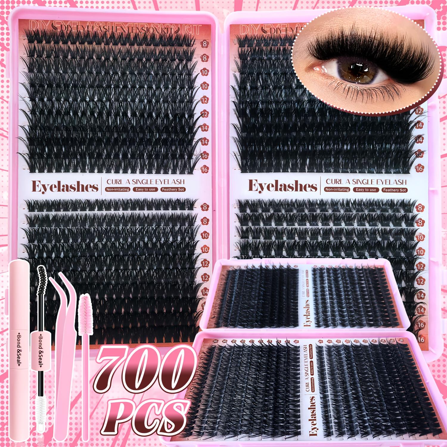 A Kit for Creating False Eyelash Extensions, Featuring a Multifunctional Eyelash Book with a Mix of 40-120D Fluffy And Dense Eyelash Clusters, Along with, a Multifunctional Tool Brush, Tweezers, And a Professional Makeup Kit to Achieve Beautiful Eye