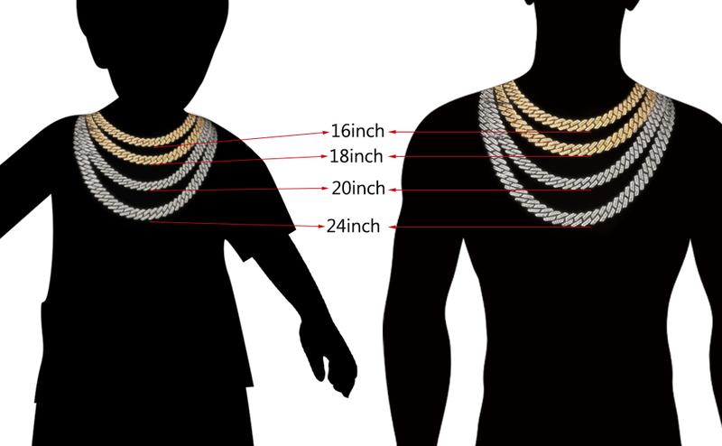 Cuban Link Chain Mens Iced Out Miami Cuban Necklace Silver/Gold Bling Diamond Hip Hop Jewelry for Women Cuban Link Chain Mens Iced Out Miami Cuban Necklace Silver/Gold Bling Diamond Hip Hop Jewelry for Women