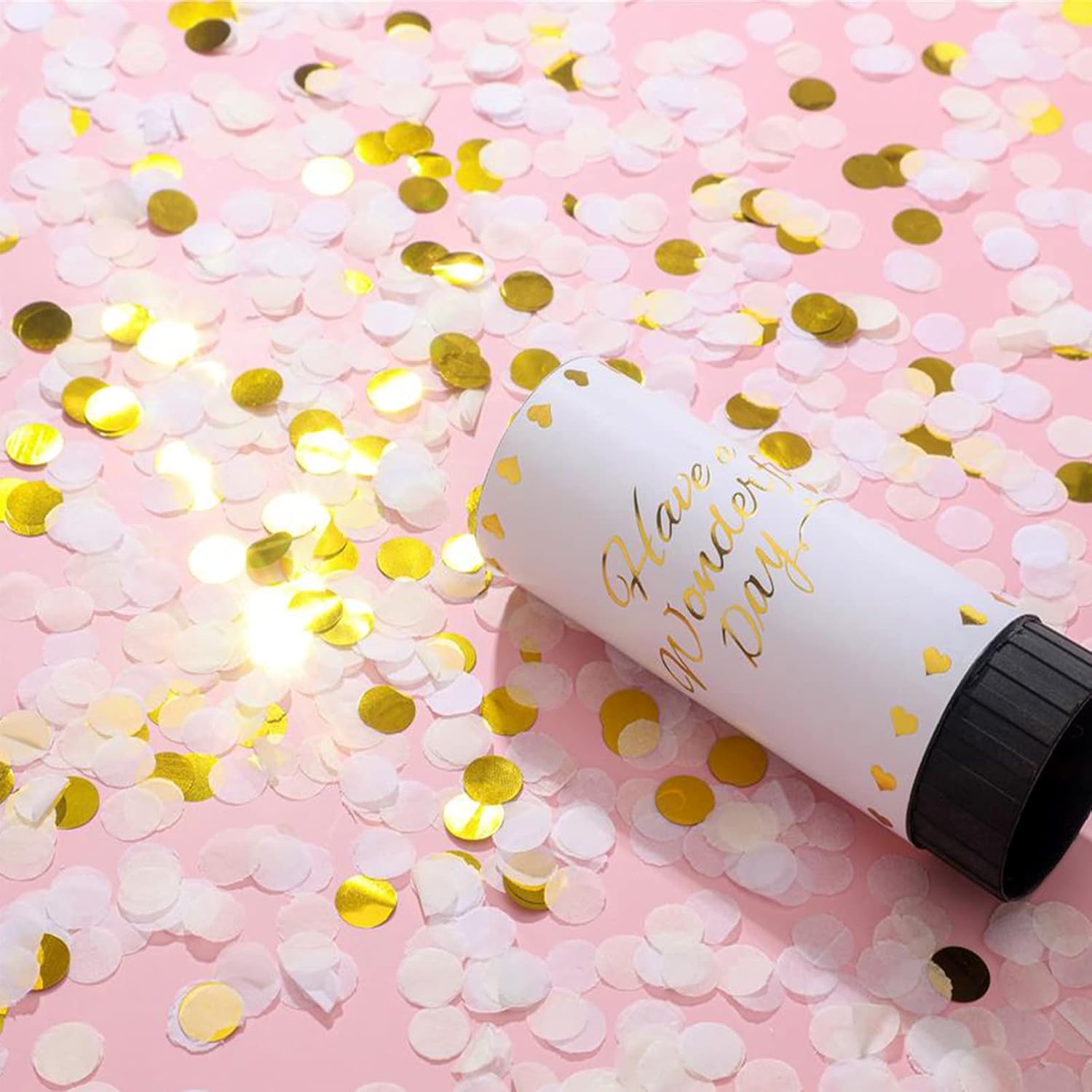 White Confetti Cannon, 6 Pack Mini Party Poppers Shooters Party Confetti Cannon  Confetti for Wedding  Birthday Wedding Party Supplies