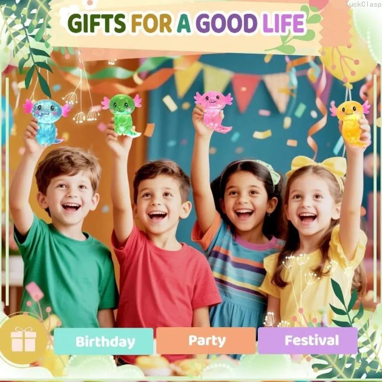 4pcs Axolotl Squishy Stress Relief Toy Glitter Fidget Toys Cute Malt Sugar Axolotl Toy Fidget Toys Adults Fidget Toys for Kids Youth Adult, Party Favors Anxiety Relief Taba Squishy Toys Gift(4pcs)