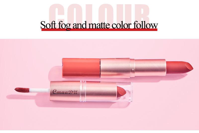 3pcs 2 In 1 Lipstick Lip Glossy Set Makeup Easy To Apply Matte Long Lasting Waterproof Double Ended Lipglossy Lipsticks Best Choice Cosmetic