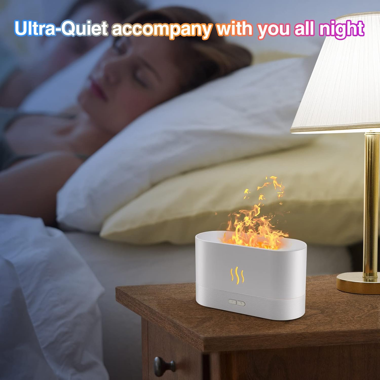 Flame Humidifier, Electronics Aromatherapy Diffuser, Home aromatherapy lamps, Aromatherapy Essential, 7 Fire Colors Flame Aroma Diffuser and Volcano Humidifier Perfect for Home/Office/Gifts/Bedroom