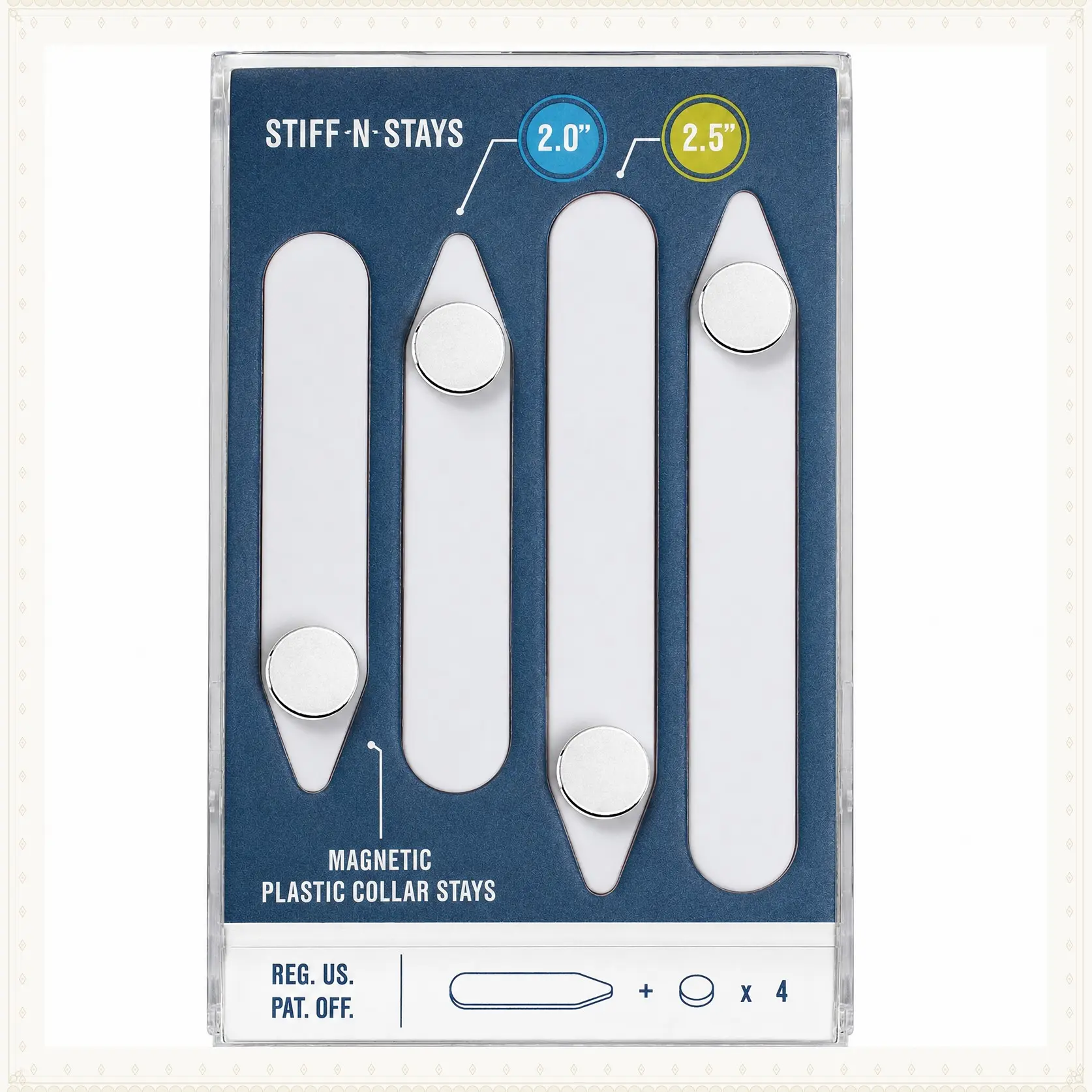 Plastic Magnetic Collar Stays As Seen on Shark Tank | Stiff-N-Stays Collar InsertsGift