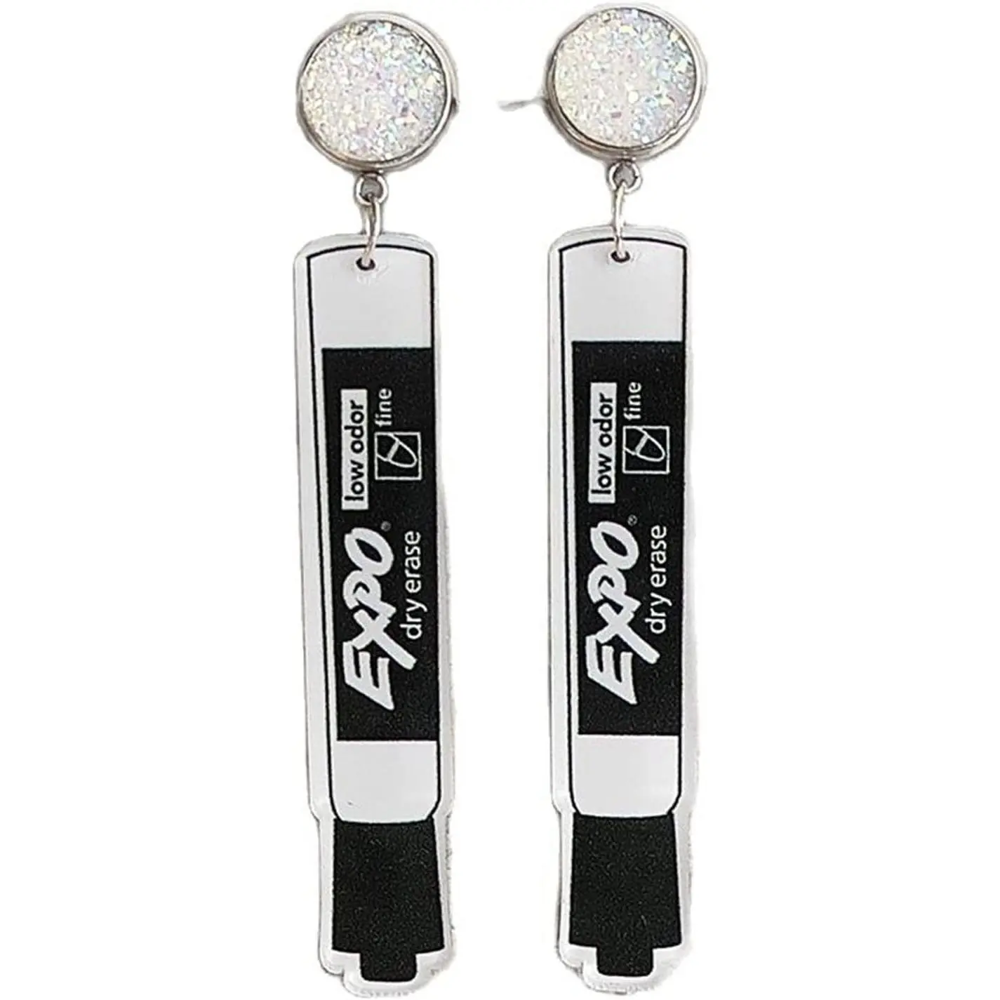 Cute Colorful Pencil Teacher  Marker Pen Teacher Appreciation Drop Dangle Earrings for Women Teen, Professors, Students  to School Creative