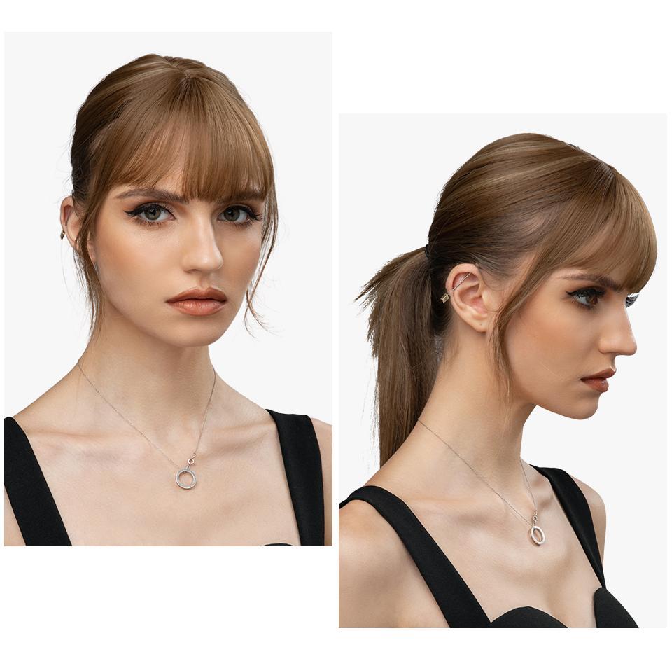 One Piece Synthetic Clip in Hair Topper With Bangs Straight Wig Overhead Natural Invisible Replacement Cover White Hair Piece