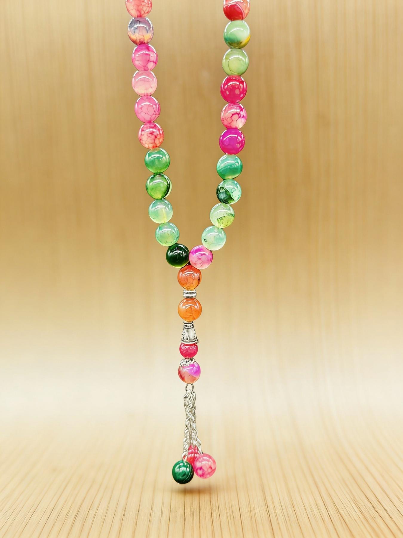 1pcs Colorful Agate Bead Bracelet, Luxury Feng Shui Buddha Beads, Ethnic Style Accessory, Suitable for Fashionistas, Zen Life Enthusiasts