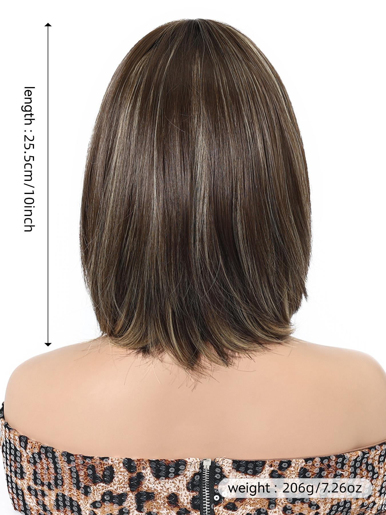 10 Inch Bob Wig Straight Hair Natural Breathable Fashion Cute, Festival, Short Wigs for All Seasons Synthetic Material Wigs