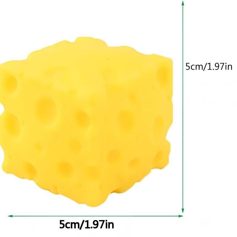 Yellow Cheese Squashy, Soft Novelty Squeeze Toy, Rebounding Sensory Toy Helps Relax & Focus, Sensory Cheese for Kids & Adults, TPR Material Food Theme Cheese Cubes Stress Balls for Adults