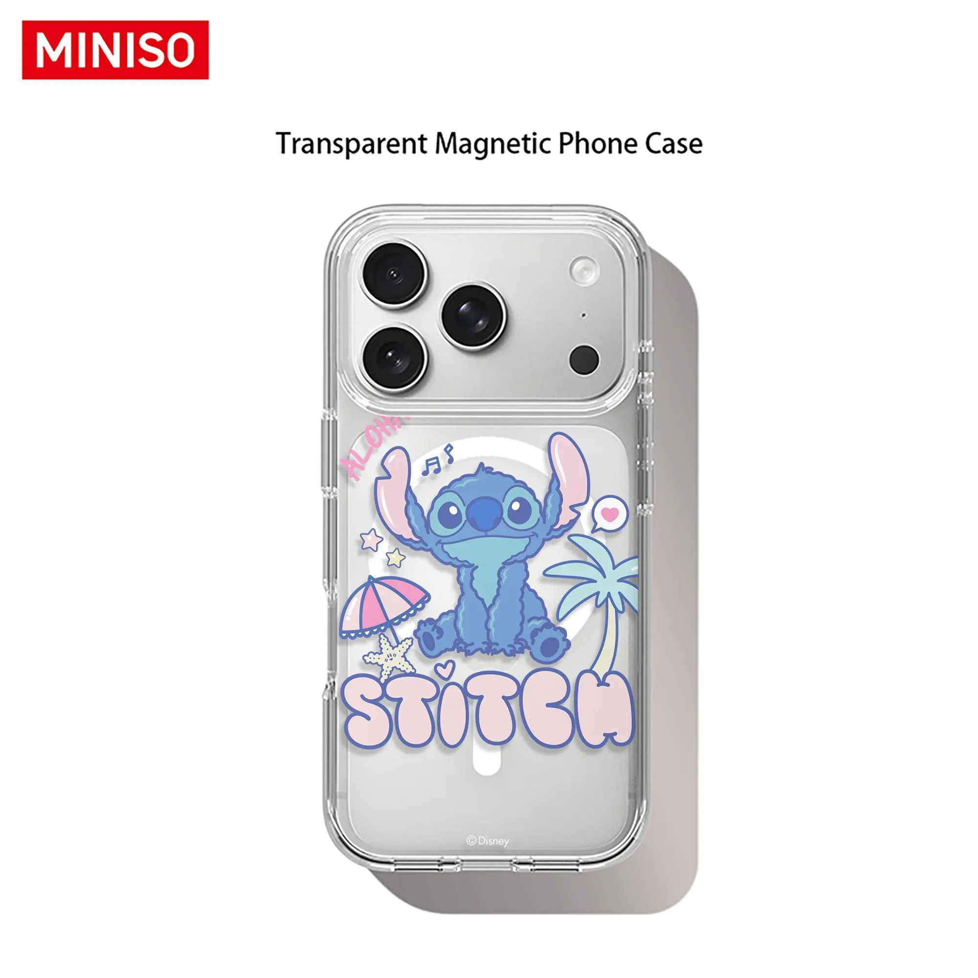 Disney Stitch Phone Case ALOHA Tropical-Themed Design Sweet & Playful Print Phone Case Transparent Magnetic Shockproof case suitable for iphone 17 Pro Max/17 Pro/17 Air/17/16/15/14/13/12/11 Series