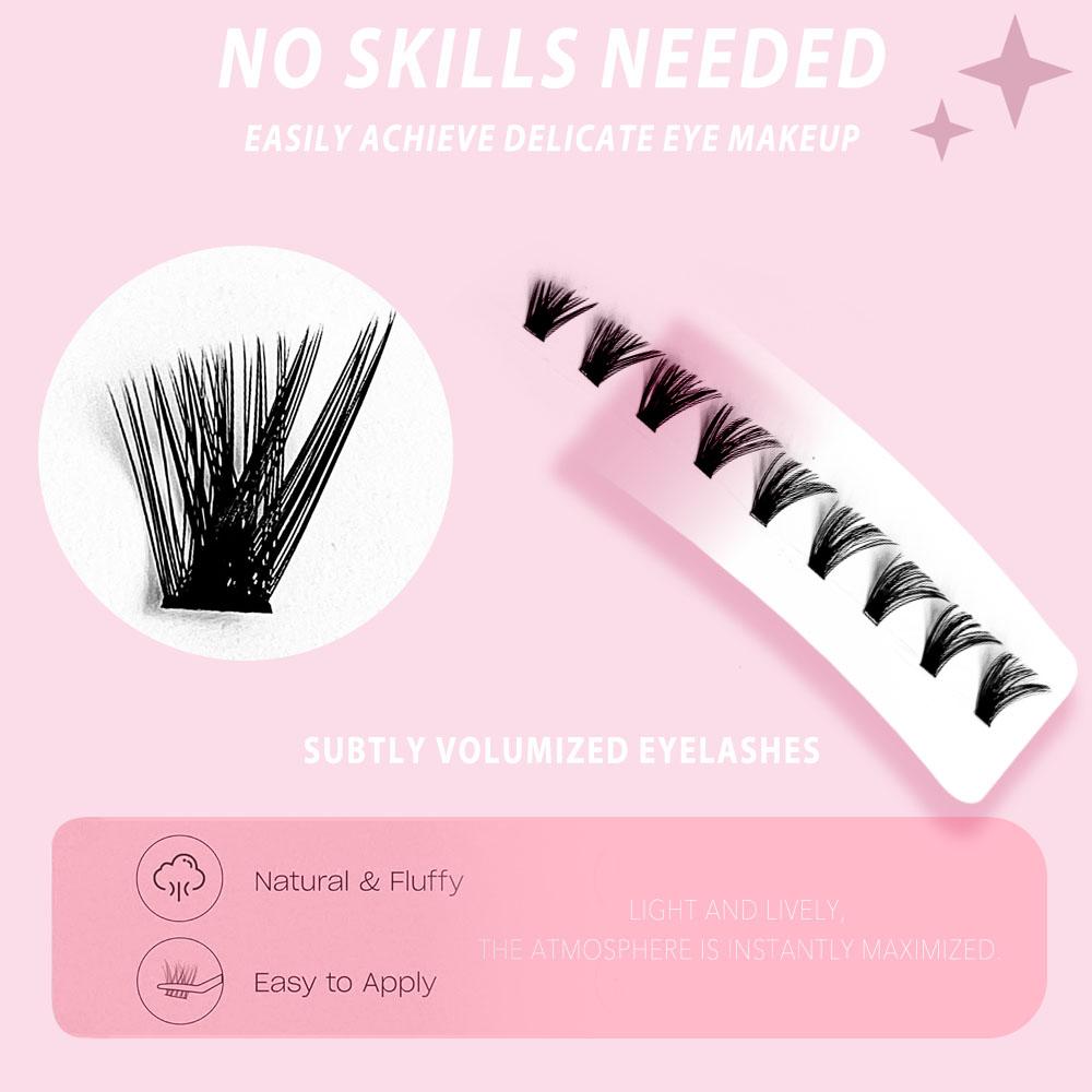 DIY Cluster False Eyelashes 80D+, Dense Comfortable, Reusable, 180 Pads, D Curl,  Boost Confidence, Large Capacity