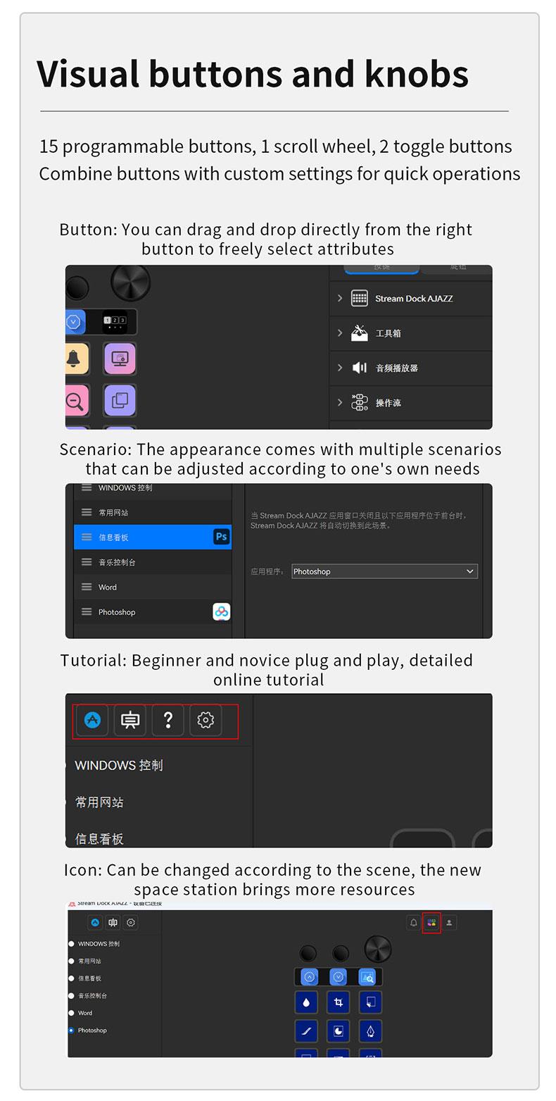 AJAZZ N1 Mini Series Streaming Console Multi functional Visualization Customization One click Open Intelligent Adjustment Rotation Shortcut Key Multi audio Control Integrated Live Console Anchor Essential Desktop Helper Live Assistant