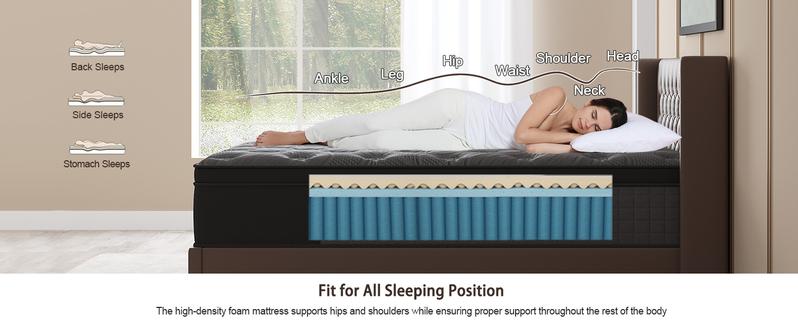 Duchessz 10"12"14" Twin Full Queen King Size Mattress in a Box Hybrid Spring Memory Foam, Medium Firm Ergonomic Mattress