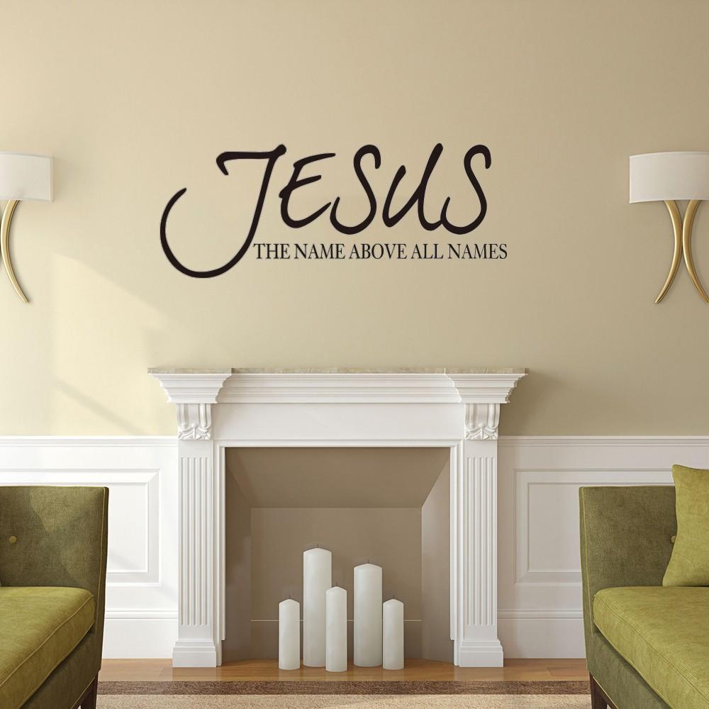 Jesus Name Vinyl Wall Art Stickers, Bible Verse Religious Prayer Letter Art, Home Decor Wallpaper, Spiritual Quote Decal, Easy to Apply