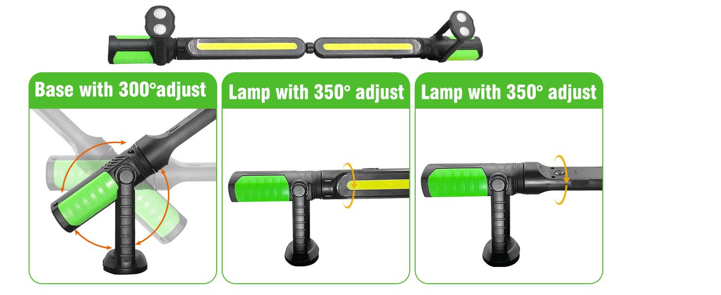 SYLSTAR Work Light for Mechanic, 2400LM Bright LED Work Light, 4400mAh Rechargeable Underhood Work Light Bar with Hooks, Magnetic Mechanic Light for Car Repairing/Inspection/Garage/Workshop/Emergency
