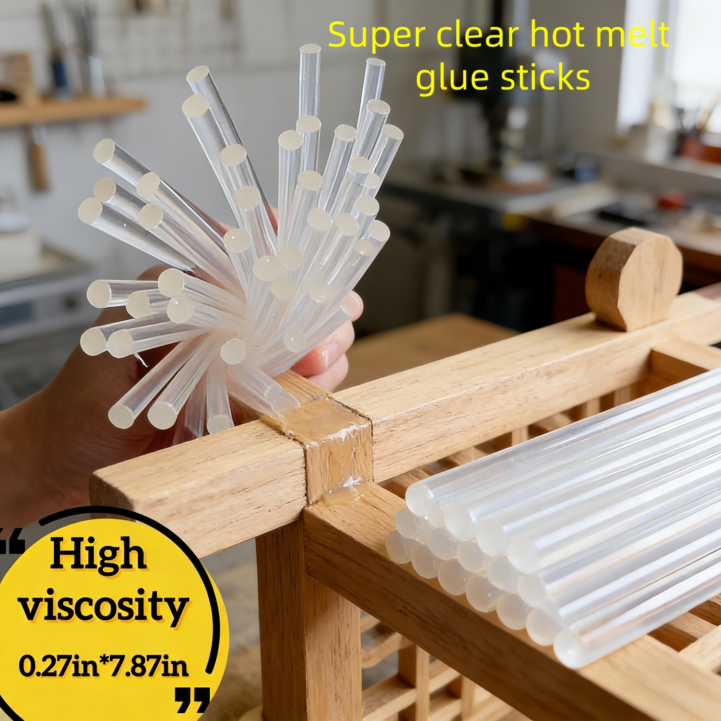 50pcs Super Sticky High Transparency Crystal Hot Melt Rods, 7mm X 200mm, Compatible with Most Hot Glue Guns, DIY Crafts, Repair Tools