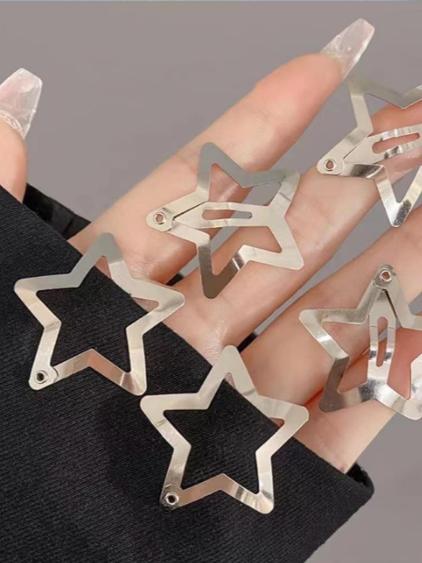 10 Pcs Women's Star Bb Clips, Fashionable Simple Shiny Design Hair Accessories, Versatile for Daily Use, Office, Dates, Parties