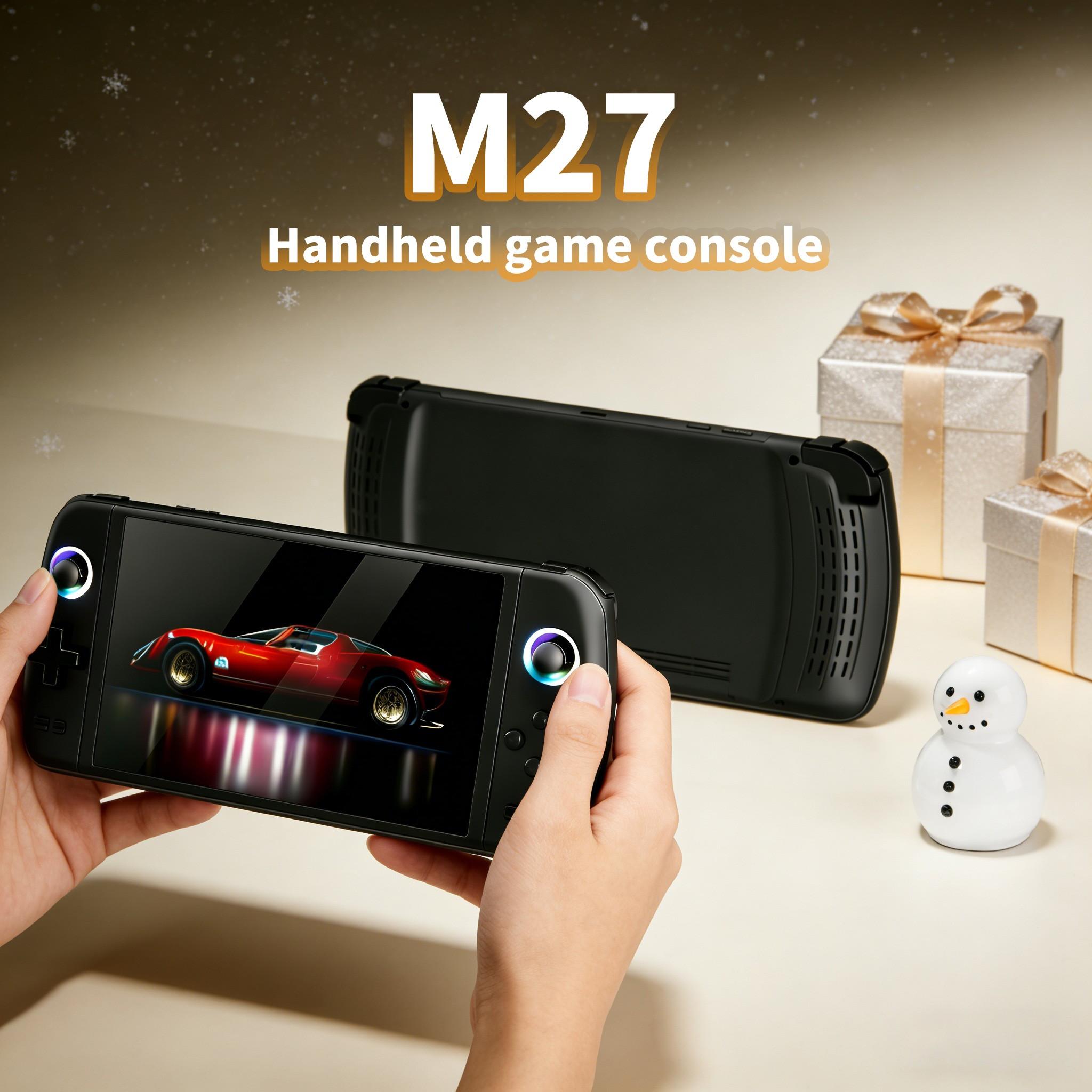 M27 Handheld Gaming Console, Portable Video Game Console with HD IPS Screen and 3D Dual Joystick, Perfect Gift for Gamers on Holidays/Birthdays
