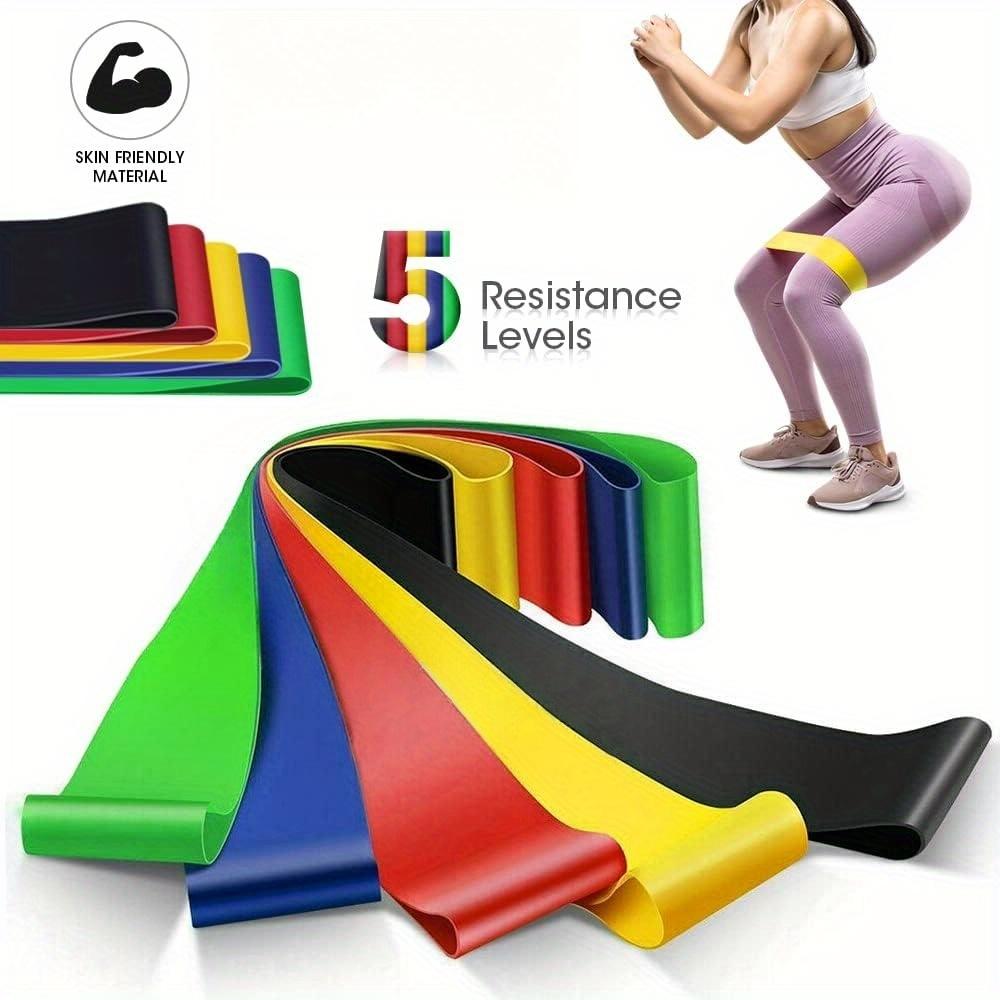 5-Piece Resistance Band Set with Door Anchor, Ankle Straps, and Carry Bag, Ideal for Home Gym Travel, Workout Bands 5-40 Lbs