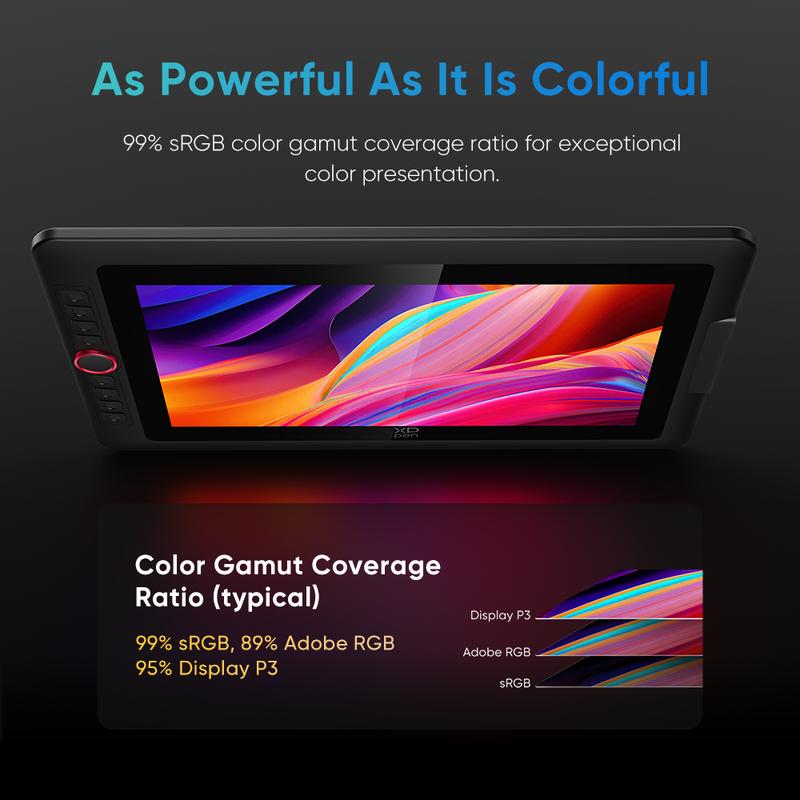 XPPen Upgraded Artist 13.3 Pro V2 Drawing Tablet with Screen, 16384 Pen Pressure X3 Pro Stylus Pen Display, 99% sRGB Full-Laminated AG Screen Graphic Tablet with Stand, Red Dial, 8 Shortcut Keys 13.3"