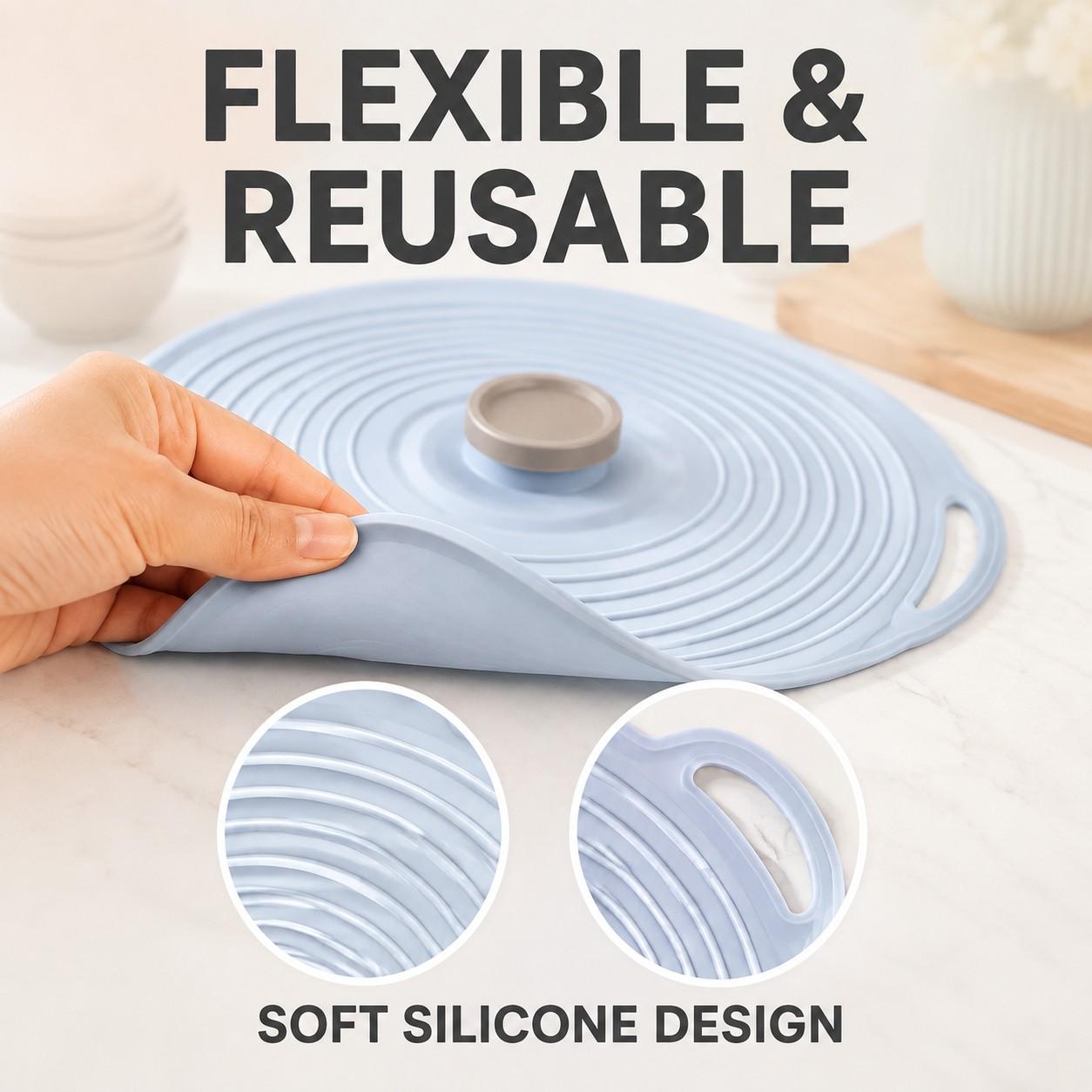 Silicone Lids for Bowls, 8 Pack Reusable Microwave Splatter Covers, 6 Sizes Heat-Resistant Lids for Cups, Plates, Pots, Pans and Skillets, Oven, Fridge & Dishwasher Safe
